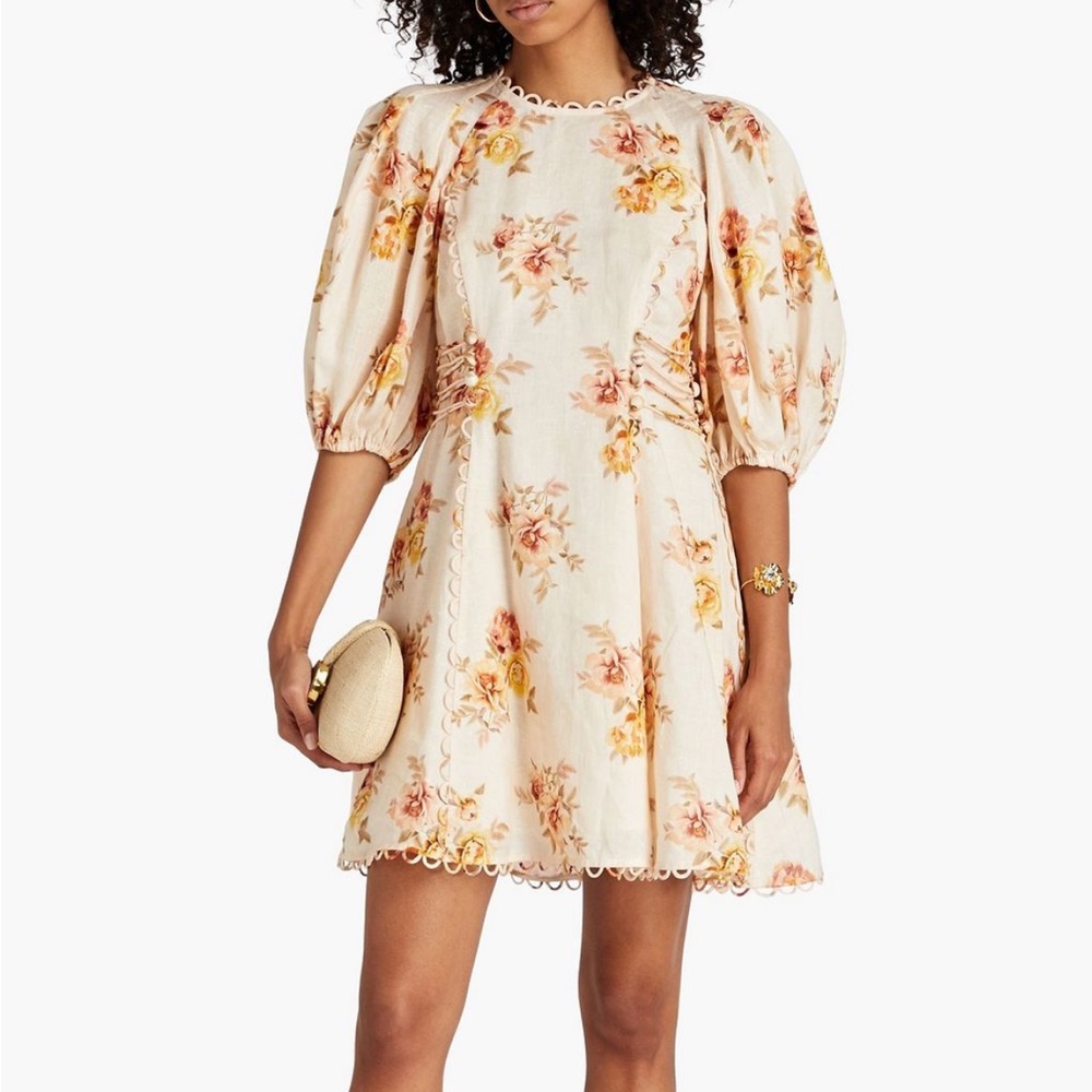 Zimmermann Rosa Floral Print Linen Dress